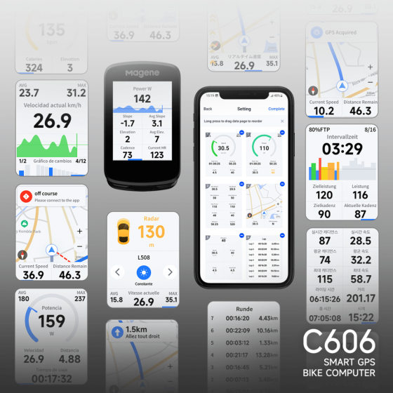 Computer per bicicletta GPS intelligente C606
